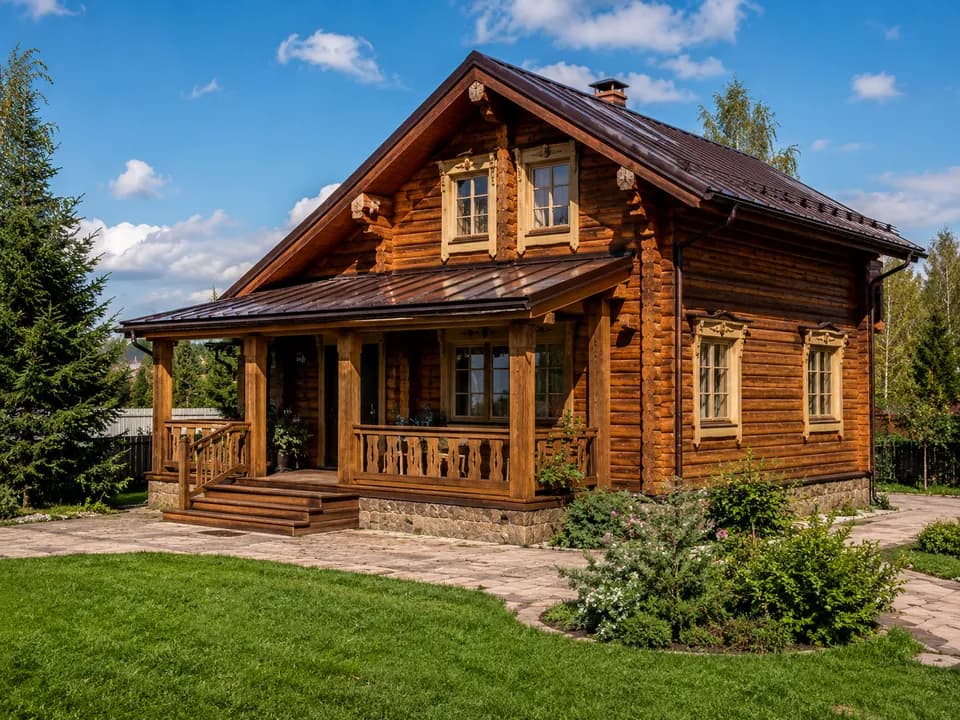 Отреставрированный деревянный дом
